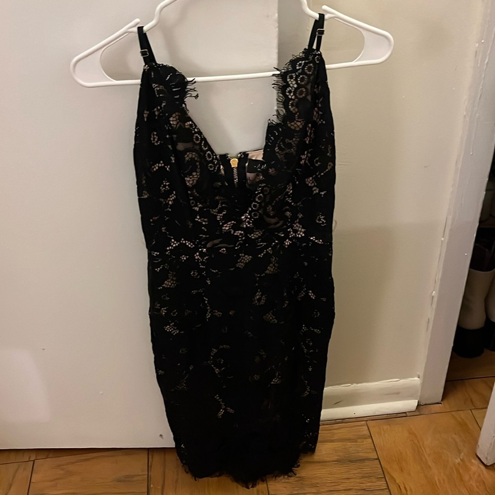 Akira tight black lace mini dress small